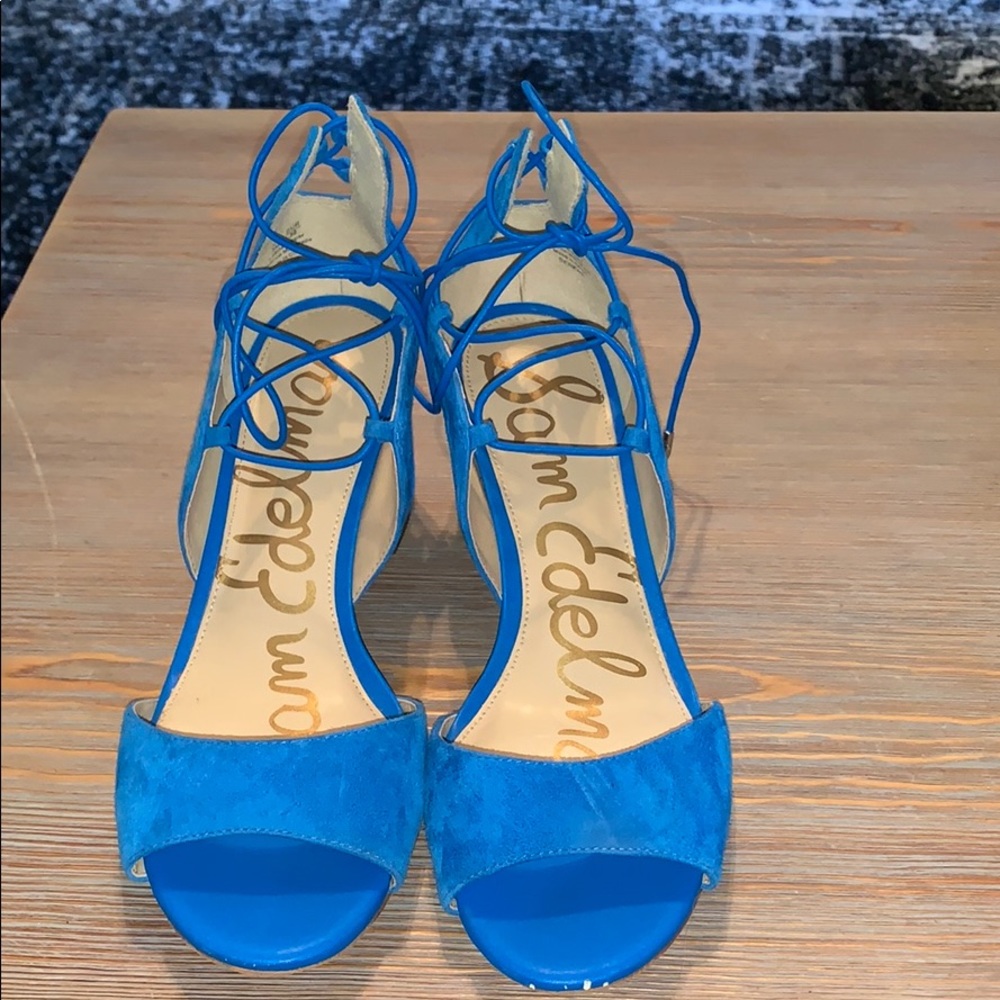 Sam Edelman bright turquoise heels